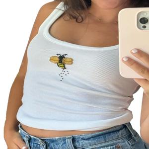 Top de Tirantes con Cuentas Contemporáneo para Mujer, Estilo Vintage, Bordado con Cuentas, Top Elegante - Product Image 2