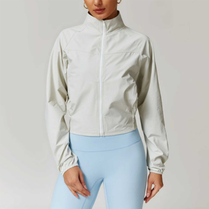 2026 Women Fitness Activewear Cowl Neck Full Zip Workout Tops Plus Size Lightweight Regular Fit Women Long Sleeve <b>Yoga</b> <b>Jacket</b> - Product Image 5