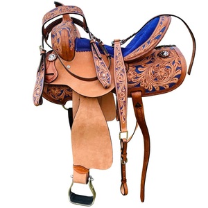 Selle de cheval western en cuir de qualité supérieure, fabriquée à la main, équipement d'équitation pour ranch, sentiers et loisirs, fabricant, usine, exportateur - Product Image 1