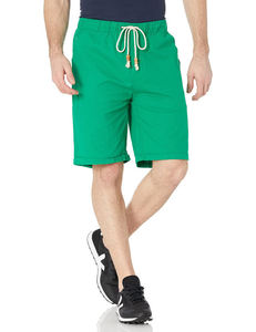 NOEN SPORTS Short Bermuda Homme Vert Uni en Coton avec Cordon de Serrage à la Taille, Décontracté, Mi-long, Tissu Tissé, Séchage Rapide, Poches - Product Image 1