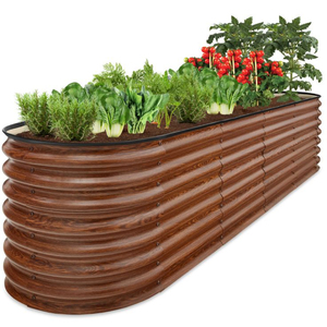 Wholesale <b>Large</b> Oval Metal Planter <b>Box</b> Weatherproof Garden Bed For Outdoor Factory Direct Steel Planter For Vegetables - Product Image 1