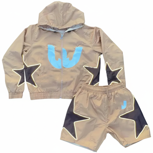 Men Casual Sports Windbreaker Short Set Breathable nylon Polyester <b>Track</b> Suit <b>jacket</b> and Shorts Summer <b>Track</b> Suit for men - Product Image 1