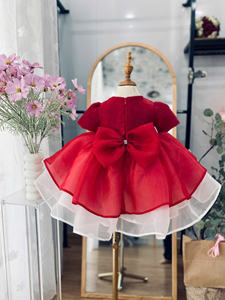 Robe de princesse avec décorations florales pour la fête d'anniversaire de bébé, design sans manches, fêtes - Product Image 3
