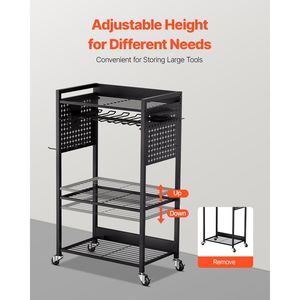 4-Tier Heavy Duty 150 Lbs Load Capacity <b>Rolling</b> Storage <b>Rack</b> Drill Holder Stable Floor Stand Tool Organizer Cart for Garage Use - Product Image 3