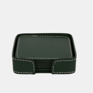 Sous-verres en cuir avec support, sous-verres en cuir de 4 pouces pour boissons, lot de 6 pour la protection des plans de travail - Product Image 6