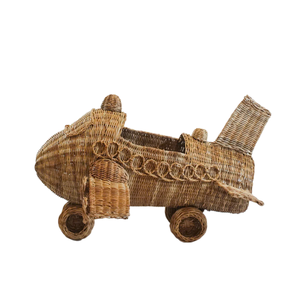 Avión de Juguete de Mimbre Natural Tejido a Mano, Decoración Artesanal con Patrones Intrincados para Decoración de Cuarto de Niños, Estilo Auténtico - Product Image 4