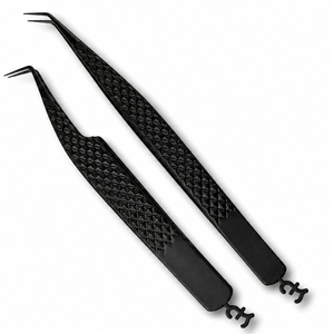 Pinzas de Precisión para Pestañas de Acero Inoxidable con Punta Suave y Diseño de Agarre de Diamante para una Aplicación Precisa - Product Image 4