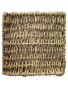 Panier de rangement écologique en jacinthe d'eau, rectangulaire, tissé, avec poignées en bois, pour la maison et la salle de bain - Product Image 4