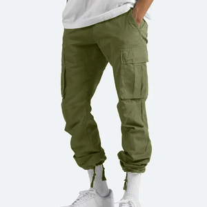 กางเกงคาร์โก้ลำลองแฟชั่นผู้ชาย ผ้าฝ้ายพรีเมียม หลายกระเป๋า แห้งเร็ว สกรีนโลโก้ได้ - Product Image 3