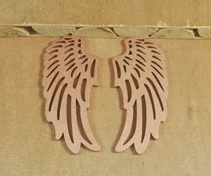 Wooden Angel <b>Wings</b> Cutout Decor <b>Earrings</b> Supply Natural Finish For DIY Projects - Product Image 5