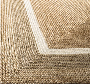 Natural and Bleached Double Border Jute Handmade Braided Area <b>Rugs</b>, Wholesale By Nhat Minh, Handmade In Vietnam, Jute Carpet - Product Image 5