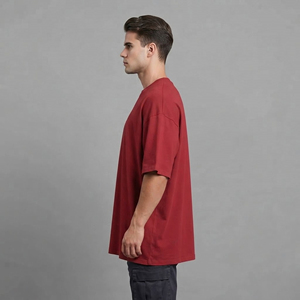 T-shirt Homme Oversize Hip Hop 100% Coton Bicolore Personnalisé à Épaules Tombantes, Logo Sérigraphié Sur Mesure, Coupe Ample Anti-Plis - Product Image 3