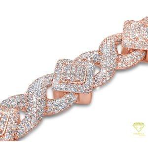 Premium Hip Hop Moissanite Diamond <b>Bracelet</b> Made with 925 Sterling Silver Featuring Interlocking <b>Infinity</b> Links and Iced Finish - Product Image 6