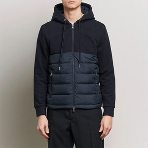 Vestes d'hiver matelassées pour hommes adultes, à capuche, fermeture éclair, couleur noire et bleu marine, imperméables, coupe-vent, personnalisables - Product Image 3