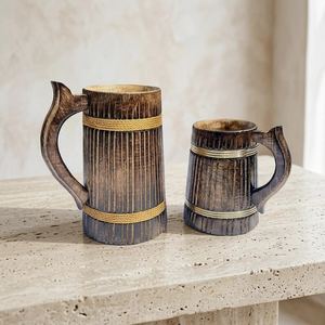 Taza de Madera de Mango Personalizada, Hecha a Mano y Pulida |   Taza rústica hecha a mano para bebidas |   Cerveza Coleccionable Personalizada para Regalo - Product Image 4