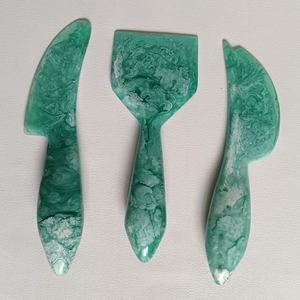 Honey Amber Resin Cheese <b>Knife</b> Set Marbled Acrylic <b>Butter</b> Spreaders Glossy Decorative Serving Utensils for Kitchen and Dining - Product Image 5