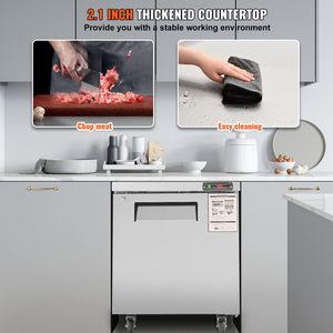 Frigorifero Sottobanco in Acciaio Inossidabile da 28 Pollici # 7,4 Piedi Cubici #   Porta Singola con Serratura # Raffreddamento Assistito da Ventola #   per cucine commerciali - Product Image 5