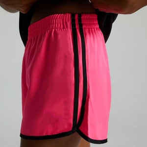 Women's Pink Sporty Shorts Solid Color <b>Elastic</b> <b>Waist</b> Knitted Fabric Quick Dry Regular Fit - Product Image 5