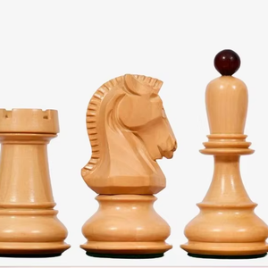 Échecs de luxe style Dubrovnik 1950, pièces de 3,75 pouces en bois de rose et de buis, au meilleur prix - Product Image 1