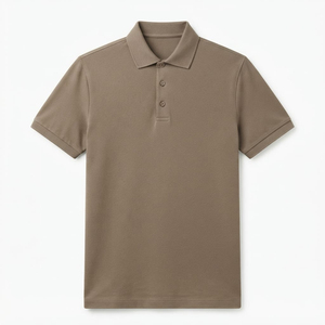 Camiseta de Punto Sólido para Hombre, Cómoda, de Manga Corta, Cuello Clásico, Informal, con Logotipo Personalizado Disponible para Venta al por Mayor - Product Image 3