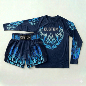 Conjunto de Shorts y Rashguard de Muay Thai con Impresión Personalizada, Venta al Por Mayor, Ropa Deportiva de MMA y Boxeo, Proveedor ODM - Product Image 2