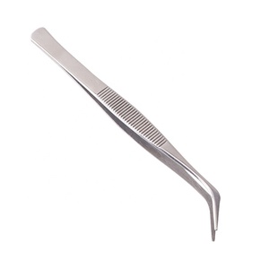 Pinces à cils courbées en acier inoxydable argenté de haute qualité et très résistantes, très vendues - Product Image 2