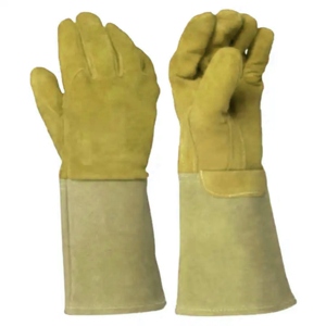 Guantes de Soldador MIG de Cuero Vacuno de Alta Calidad, Doble Palma Reforzada, Guantes de Seguridad Industriales para Soldadura - Product Image 4
