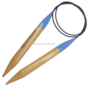 Tubo de plástico Jumbo Agujas de tejer circulares de madera 12mm Featherlight Peso - Product Image 2