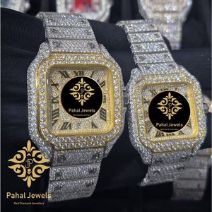 นาฬิกา Pahal Jewels Luxury Square Diamond Sapphire Crystal สายสแตนเลสสตีล ขนาด 20 มม. ระบบอนาล็อก ควอตซ์ สำหรับทุกเพศทุกวัย แฟชั่นเครื่องประดับ ขนาด 40 มม. - Product Image 2