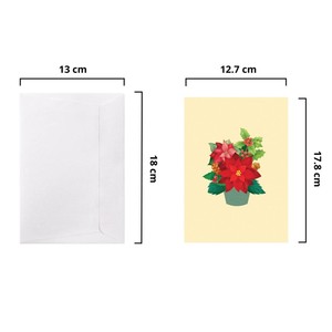 Wholesale 3D Pop Up Card Red Poinsettias Christmas, Vietnam Manufacturer 3D Handmade Greeting Card Paper <b>Gift</b> Souvenir For Noel - Product Image 2