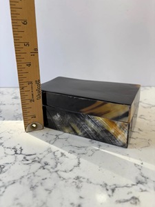 Caja Rectangular Rústica Antigua de Cuerno de Búfalo de ILAHI, Pulida, Ecológica, con Interior Suave, para Artículos Delicados, Regalo Feng Shui, Uttar - Product Image 4