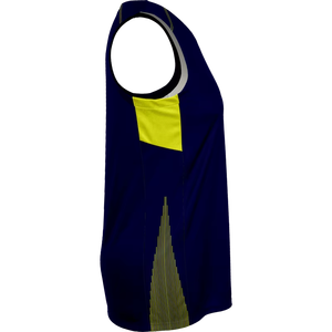 Maillot de basket sans manches bleu marine pour femme, col en V, en polyester respirant, coupe athlétique, toutes saisons, imprimé par sublimation - Product Image 5