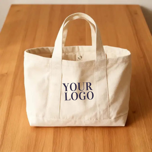 Sacs fourre-tout en toile de coton bio en gros avec logo et taille personnalisés, parfaits pour le shopping et les voyages - Product Image 1