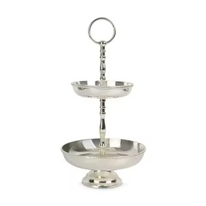 Designer Metal Cake Stand Dessert Display Plate Cupcake Holder Event Party Table Decor Contemporary Finish - Product Image 2