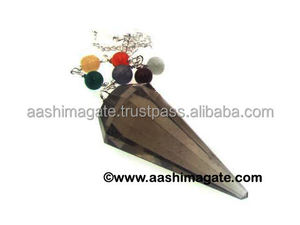 Pendentif en quartz fumé naturel fait main, facetté, pour chakra, figurine porte-bonheur pour Feng Shui, radiesthésie, Reiki, guérison spirituelle - Product Image 4