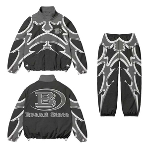 2026 New 100% Polyester Sweat <b>Suit</b> Dry Quick Nylon <b>Jogging</b> Set Zip up Windbreaker Jacket and Tracksuits Set - Product Image 1