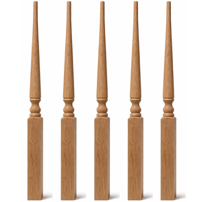 Poteaux d'escalier de haute qualité au design traditionnel, en bois massif de chêne rouge, pièces d'escalier durables, garantie 1 an, usine EFS - Product Image 1