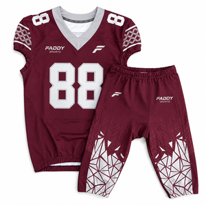 Ensembles d'uniformes de football américain personnalisés par sublimation, respirants, pour l'entraînement en équipe, maillot et pantalon de football, vêtements de sport - Product Image 1
