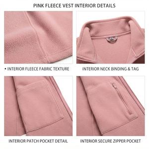 Chaleco de Forro Polar Personalizado para Hombre, Transpirable, con Bolsillo con Cremallera en el Pecho, Botones, Bloques de Color, Sin Mangas, Estilo Urbano, Precio Bajo - Product Image 4