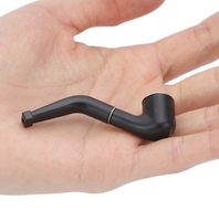 Accessoires de fumage en gros : Pipe à tabac artisanale en bois et résine, givrée, courbée, durable, portable, mini