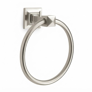 Toallero de Baño Moderno de Acero Inoxidable, Resistente al Óxido, Soporte de Pared para Toallas de Mano con Base Cuadrada, Acabado Níquel Cepillado de Lujo - Product Image 1