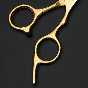 Ciseaux professionnels de coupe de cheveux de barbier en acier inoxydable de 6.5 pouces 15g ciseaux de salon et d'utilisation à domicile de finition dorée - Product Image 6