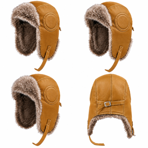 Chapeau d'hiver rétro Lei Feng tendance pour le ski et l'équitation, protection des oreilles, en cuir PU, polaire épaisse, décontracté, unisexe - Product Image 4