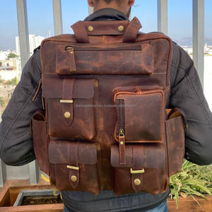 Nueva Mochila de cuero de grano completo de gran capacidad de moda de viaje personalizada mochila de cuero de vaca genuino para ordenador portátil bolsas - Product Image 2