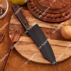 มีดทำครัวมืออาชีพแบบเต็มด้าม ผลิตจากเหล็กกล้าไร้สนิมเคลือบสีฝุ่น ผิวด้าน ด้ามไม้เวงกี พร้อมปลอกหนัง - Product Image 3