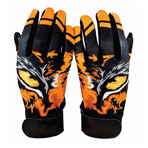 Guantes de Bateo de Cuero Personalizados en Negro/Blanco, Acolchados, con Cierre de Hebilla Ambidiestra, Tejido de Punto, para Entrenamiento de Béisbol para Adultos, en Varios Tamaños - Product Image 4