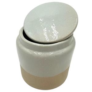 Moderno Tarro de Almacenamiento de Doble Tono con Tapa Segura, Acabado Glaseado Liso, Organizador Compacto para Encimera, Elegante Contenedor para Despensa de Cocina - Product Image 3