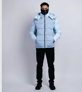 Veste bomber d'hiver en toile, logo personnalisé sur le devant, haute qualité, coupe-vent à capuche pour homme, vente en gros - Product Image 4