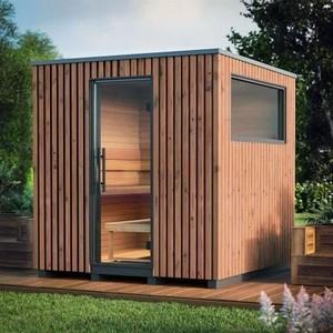 Sauna Exterior de Madera Natural Ecológica con Diseño Tradicional, <span class=keywords><strong>Cabaña</strong></span> de Sauna con Vista al <span class=keywords><strong>Lago</strong></span>, Spa Montado en <span class=keywords><strong>la</strong></span> Terraza - Product Image 2