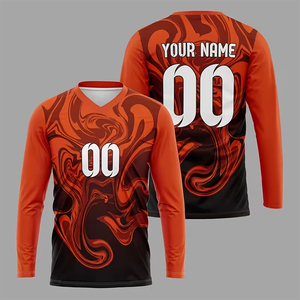 Camiseta de Manga Larga para Hombre, Diseño Moderno, Sublimación Completa, Cuello en V, Tallas Grandes, Secado Rápido, Transpirable, 100% Poliéster - Product Image 3